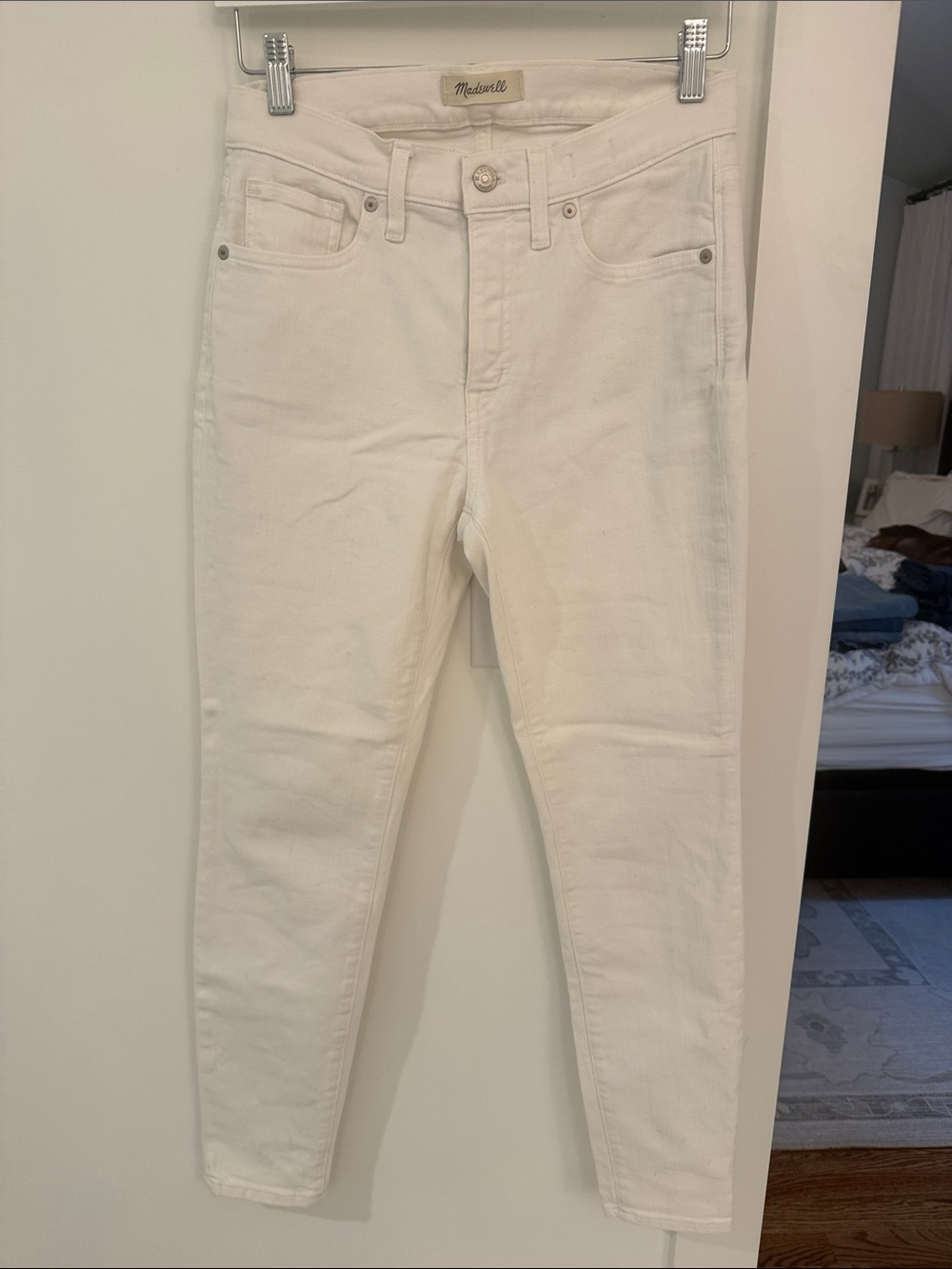 Madewell Cream 9 Inch High-Rise Skinny Jeans Size 28 but fit like 27
